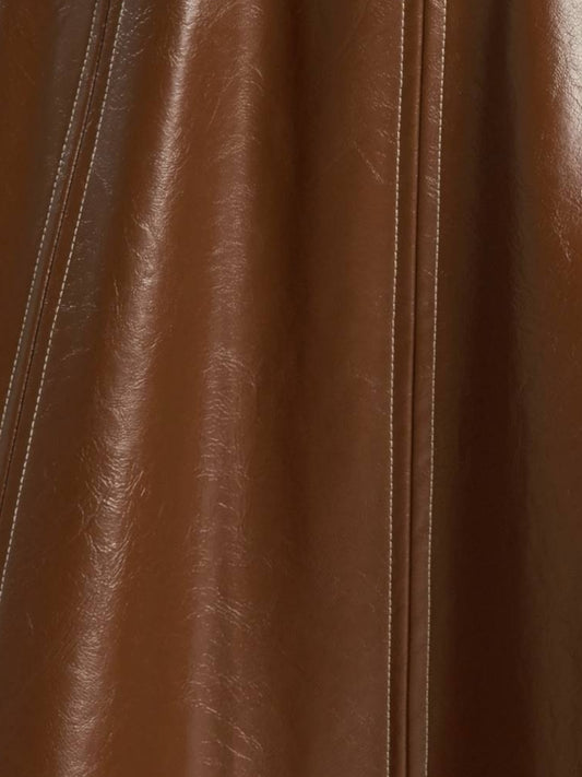 Strapless Leather Midi Dress