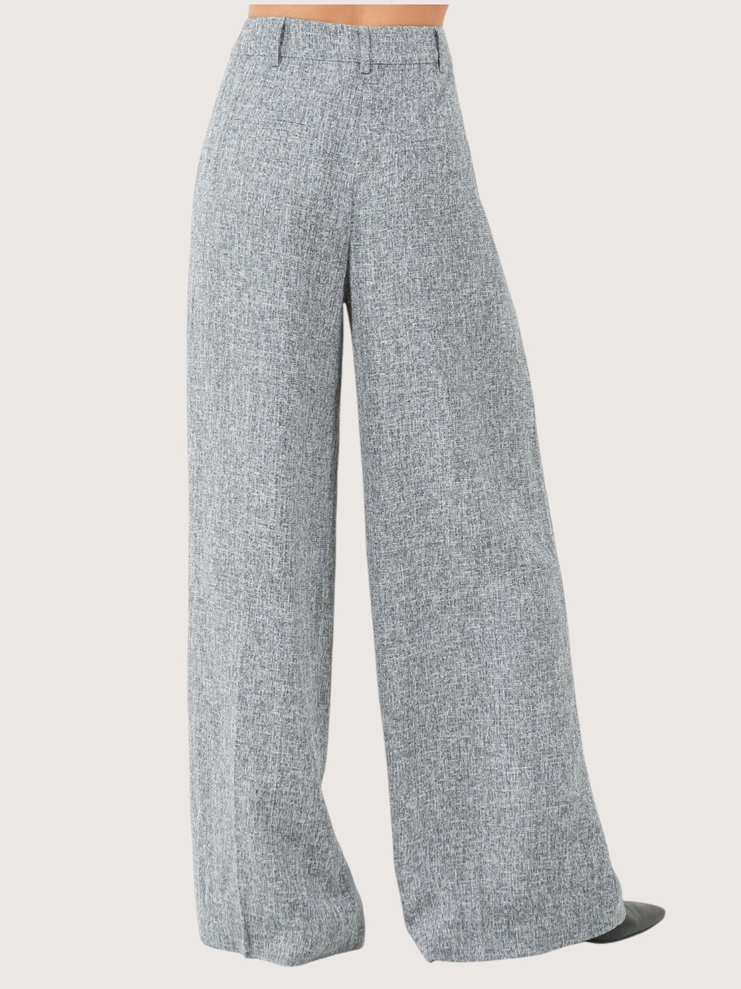 Wide Leg Tweed Trouser