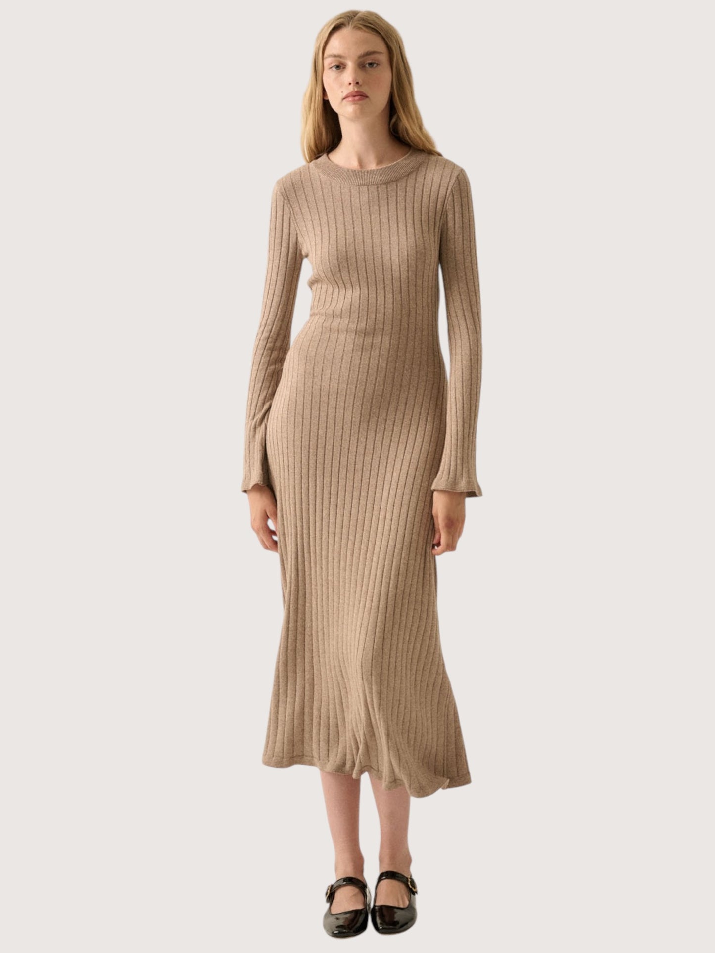 Ribbed Knit Midi Dress