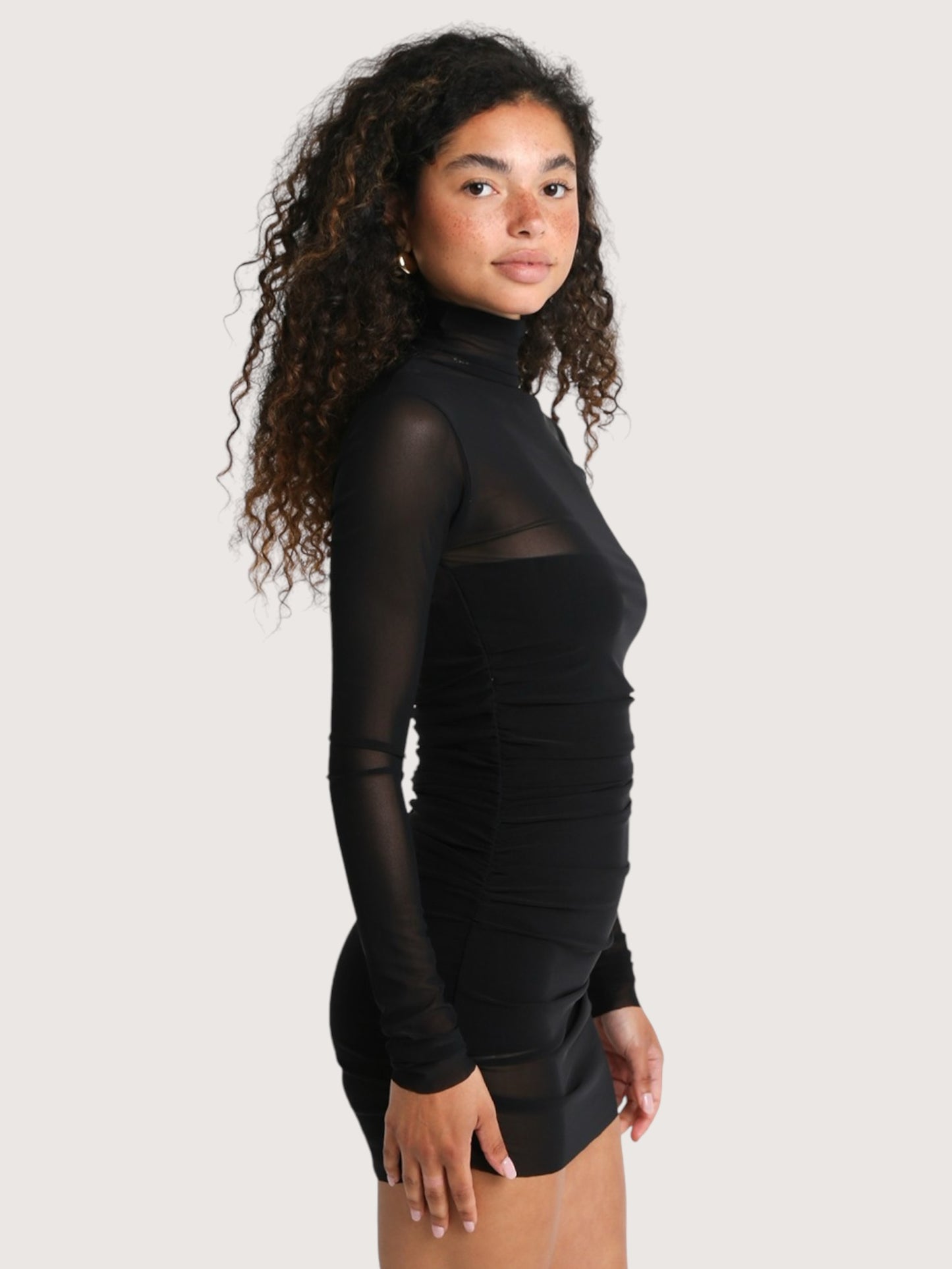 Mesh Overlay Illusion Dress