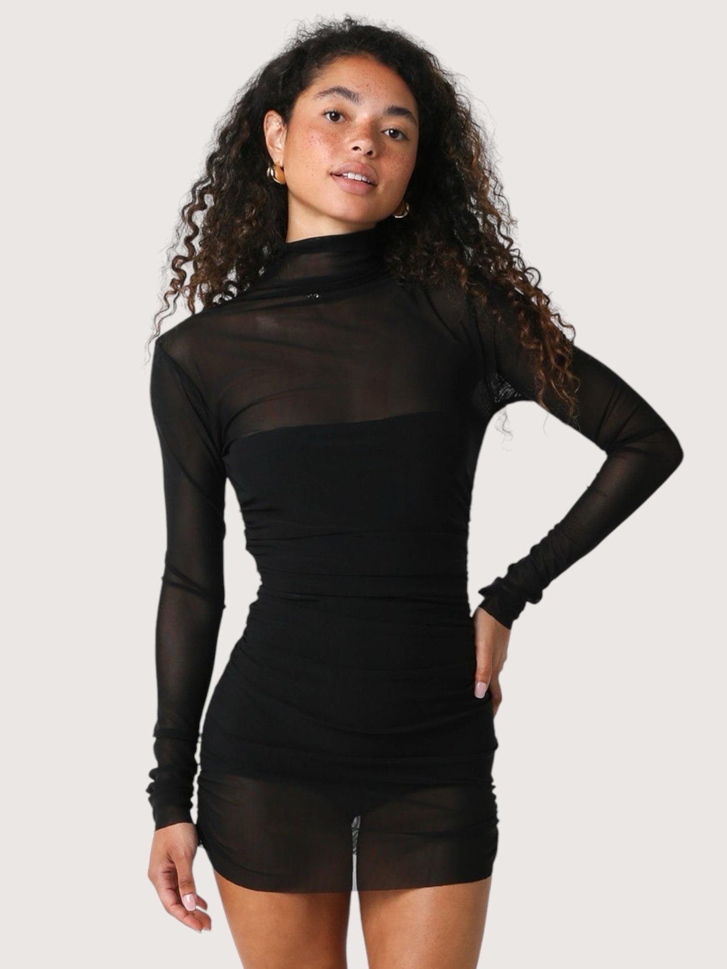 Mesh Overlay Illusion Dress