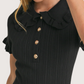 Collared Mini Ruffle Dress | Black