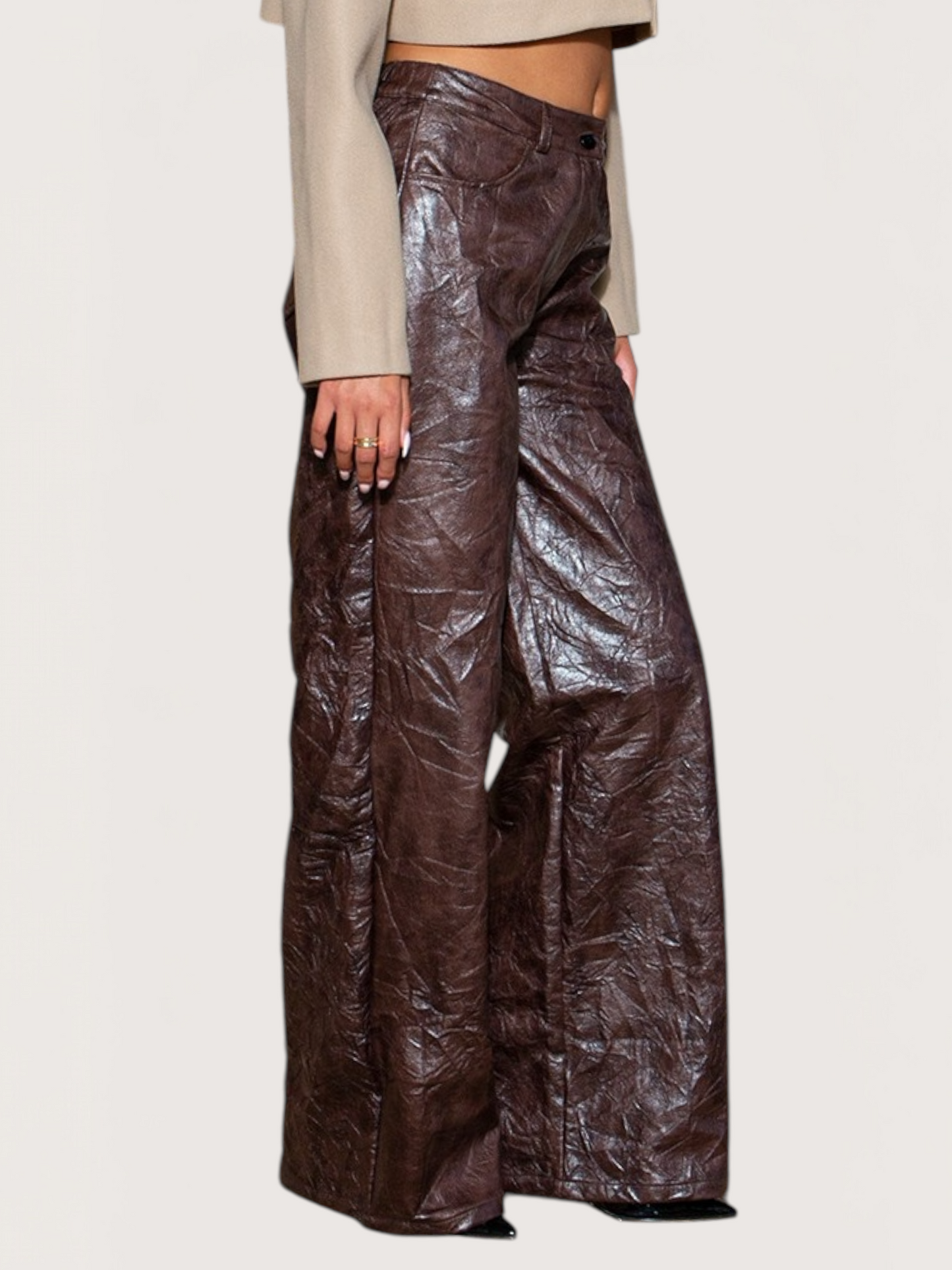 Crinkled Wide Leg Pant