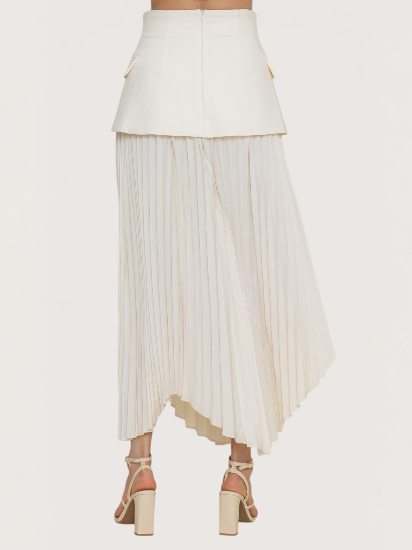 Asymmetric Pleated Skirt