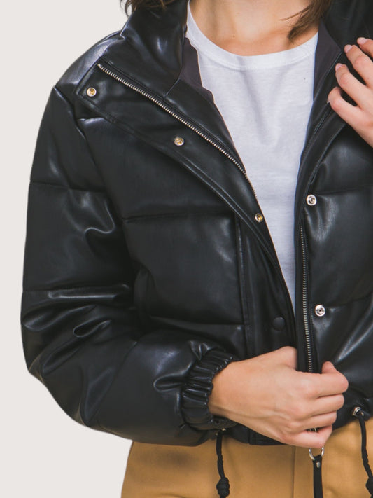 Leather Puffer Jacket