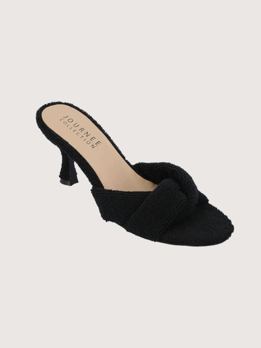 Terry Cloth Low Heel | Black