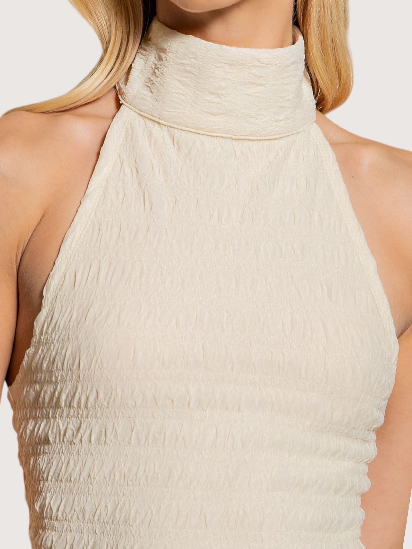 Textured Halter Top | Cream