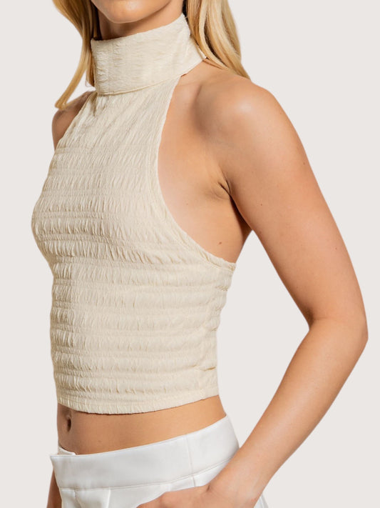 Textured Halter Top | Cream