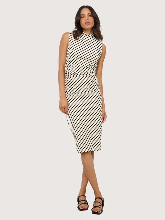 Striped Mock Neck Dress