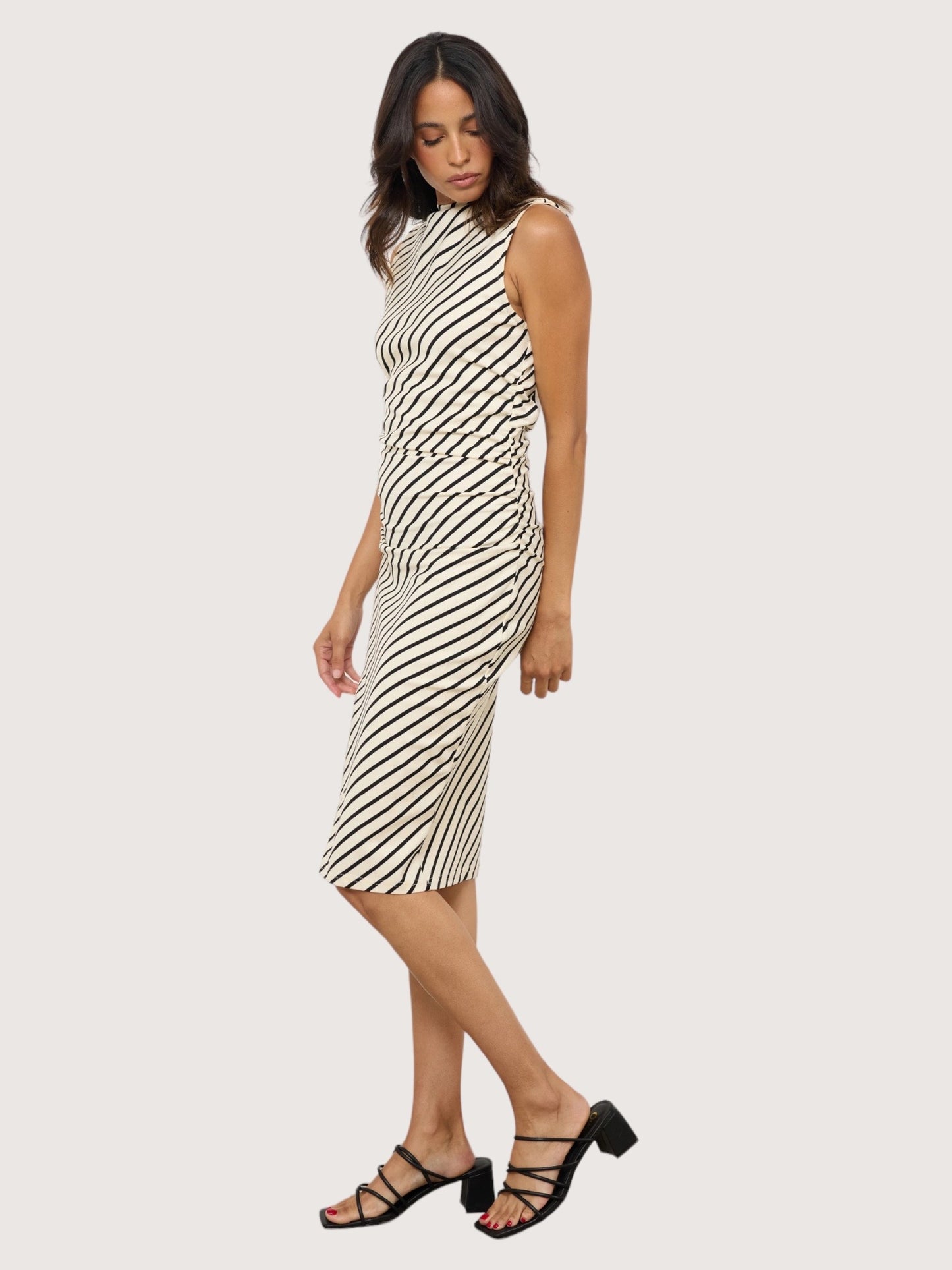 Striped Mock Neck Dress