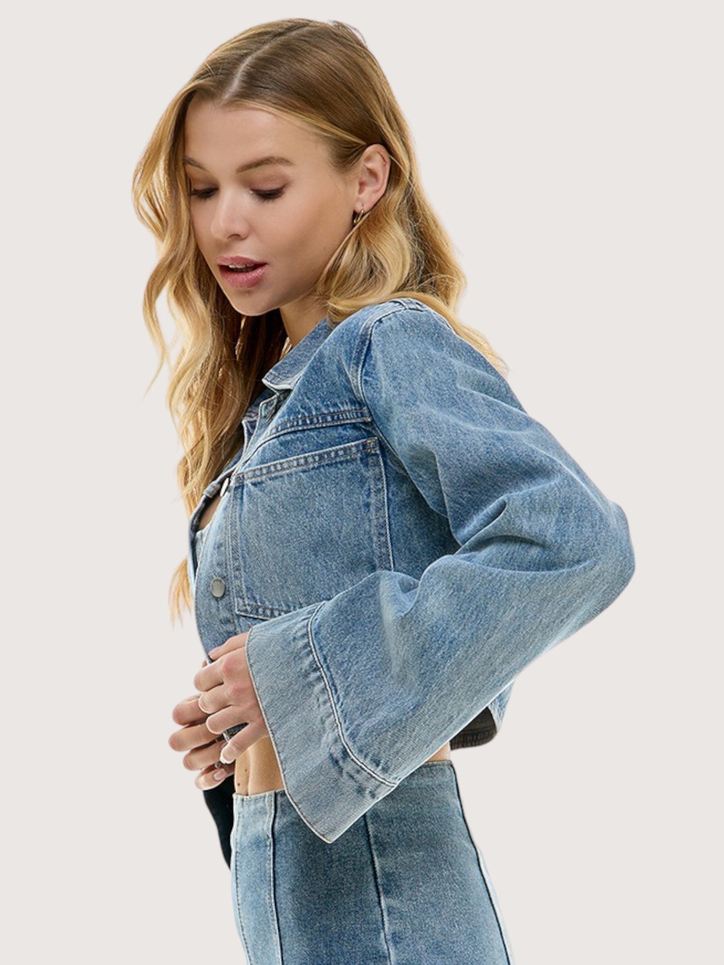 Flared Sleeve Denim Jacket