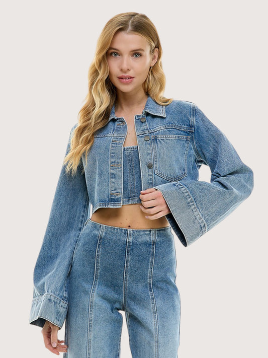 Flared Sleeve Denim Jacket