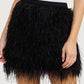 Ostrich Feather Mini Skirt