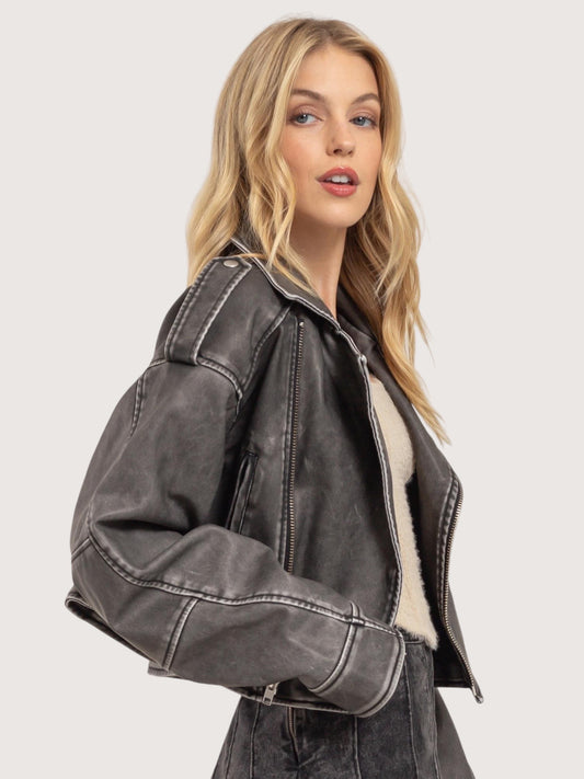 Distressed Biker Jacket