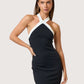 Contrast Halter Bodycon Dress