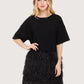 Feather Trim Tee Dress