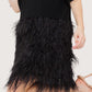 Feather Trim Tee Dress