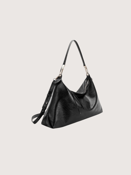 Charlie Patent Leather Bag | Black