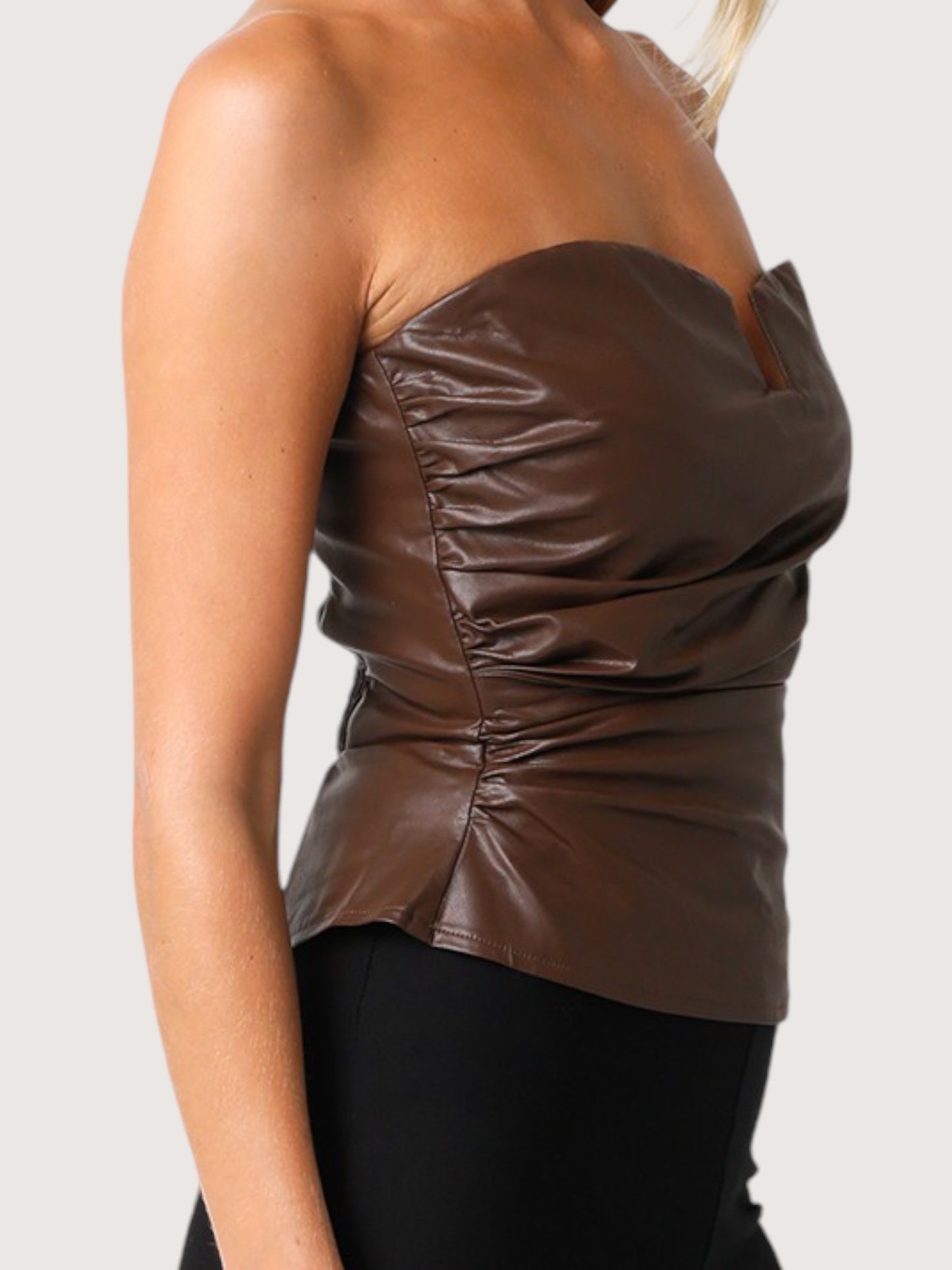 Leather Bustier Top