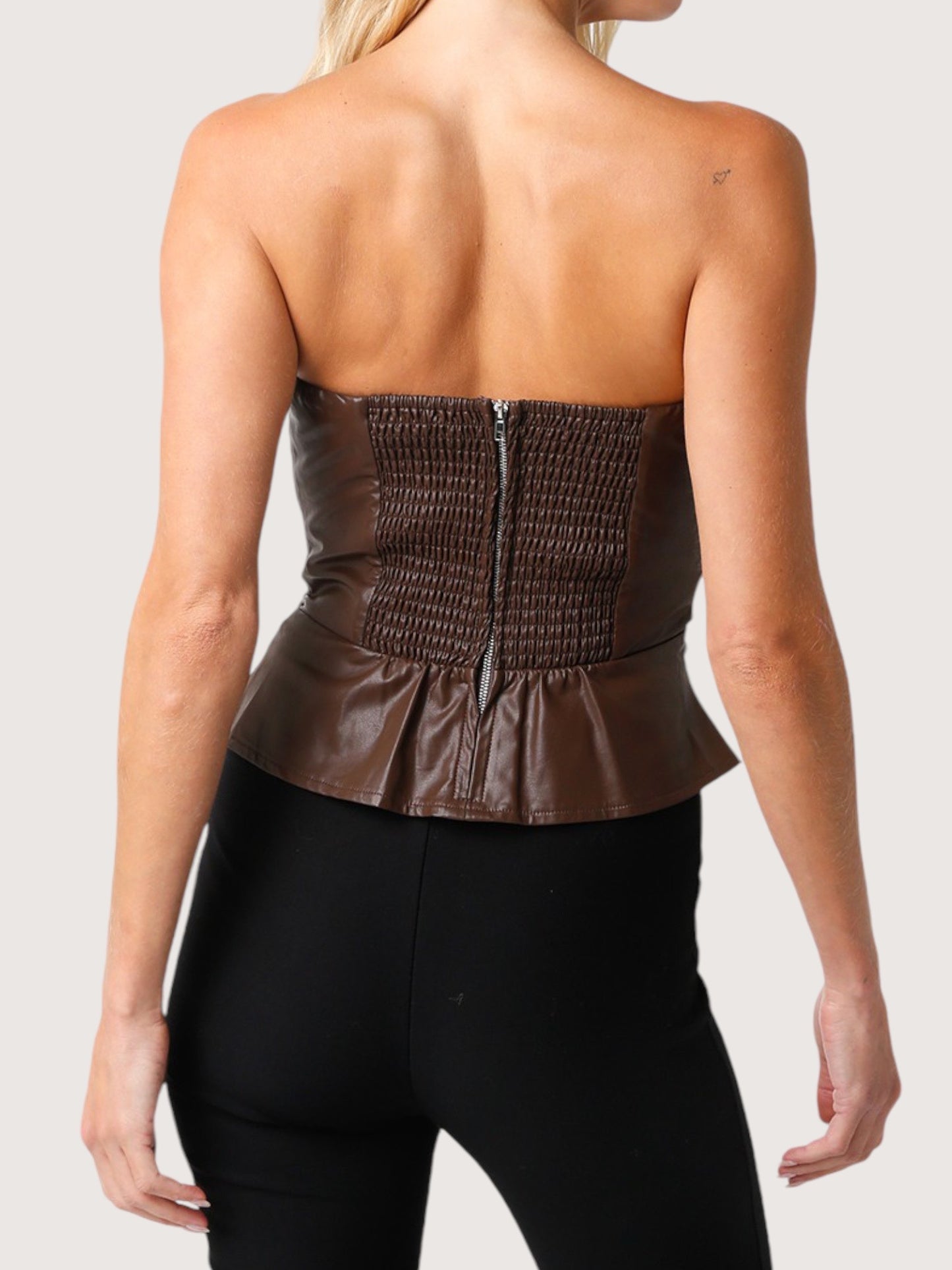 Leather Bustier Top