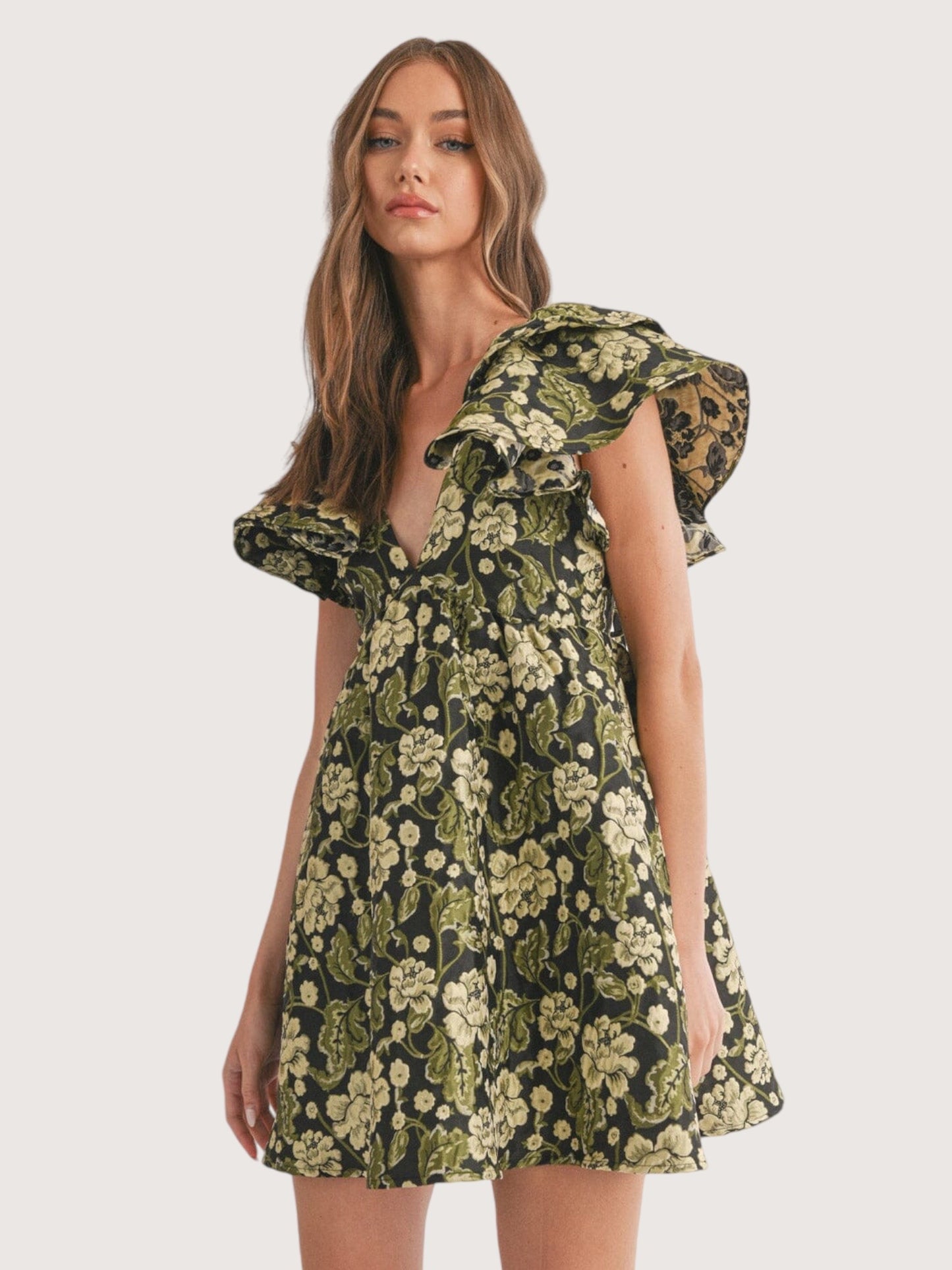 Floral Jacquard Dress