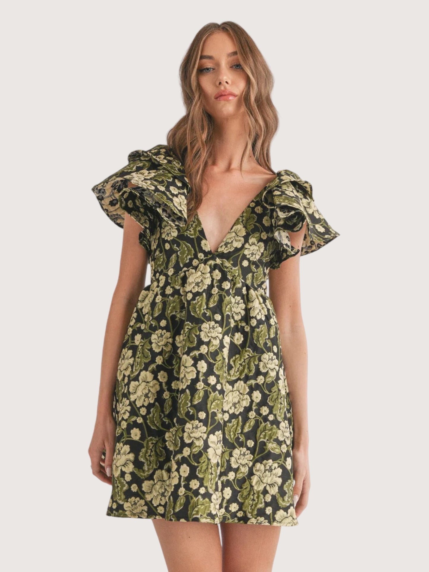 Floral Jacquard Dress