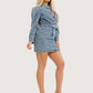 Puff Shoulder Denim Dress