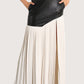 Leather Pleated Midi Skirt