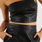 Strapless Leather Top