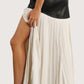 Leather Pleated Midi Skirt