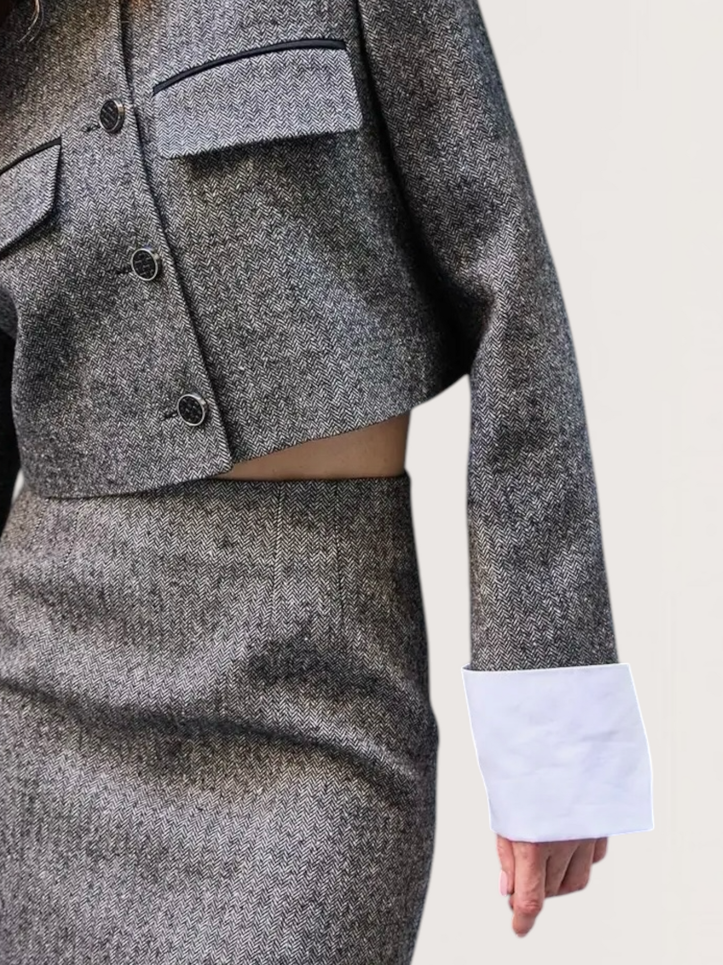 Herringbone Cuffed Jacket