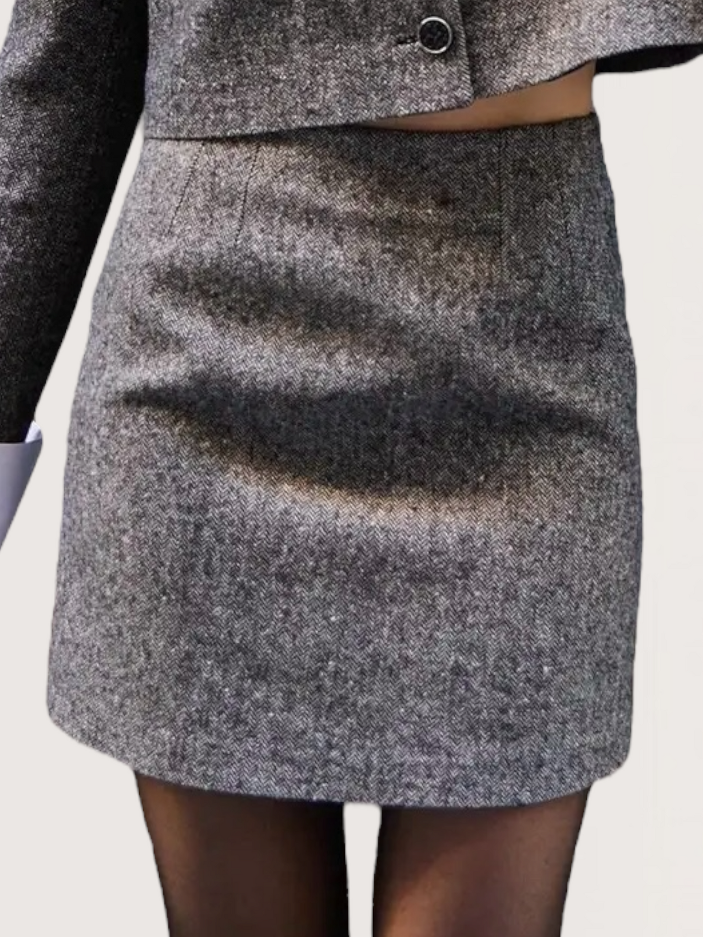 Herringbone Mini Skirt