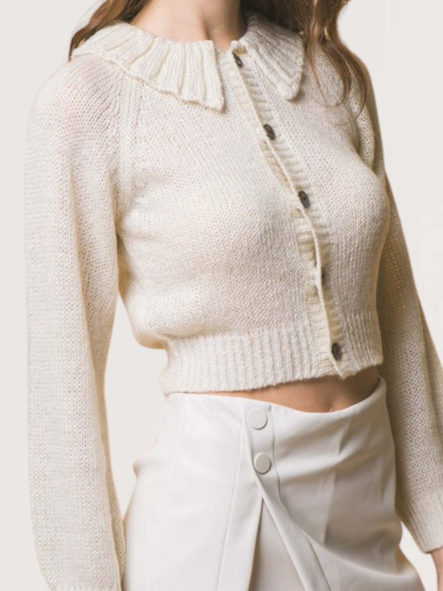 Collared Knit Sweater | Cream