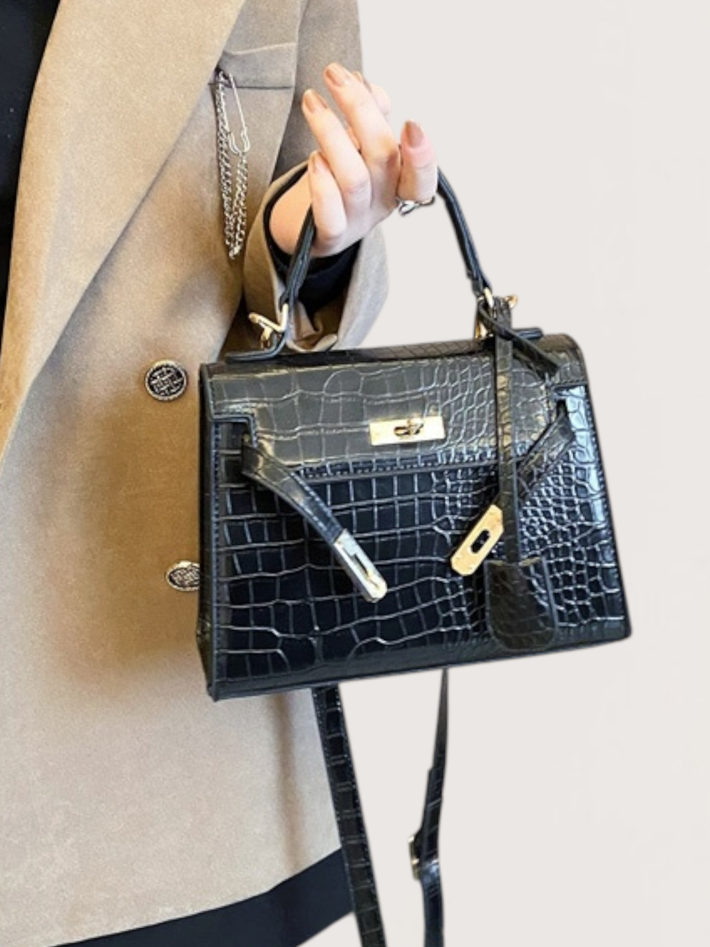 Textured Top Handle Bag