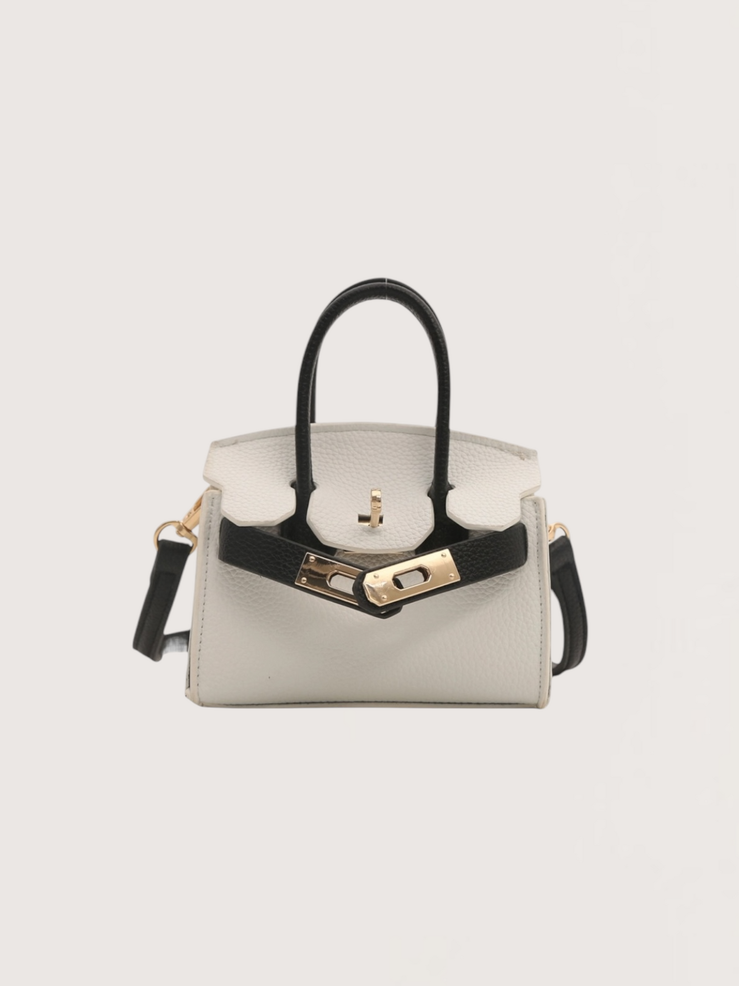 Mini Turn Lock Bag | White