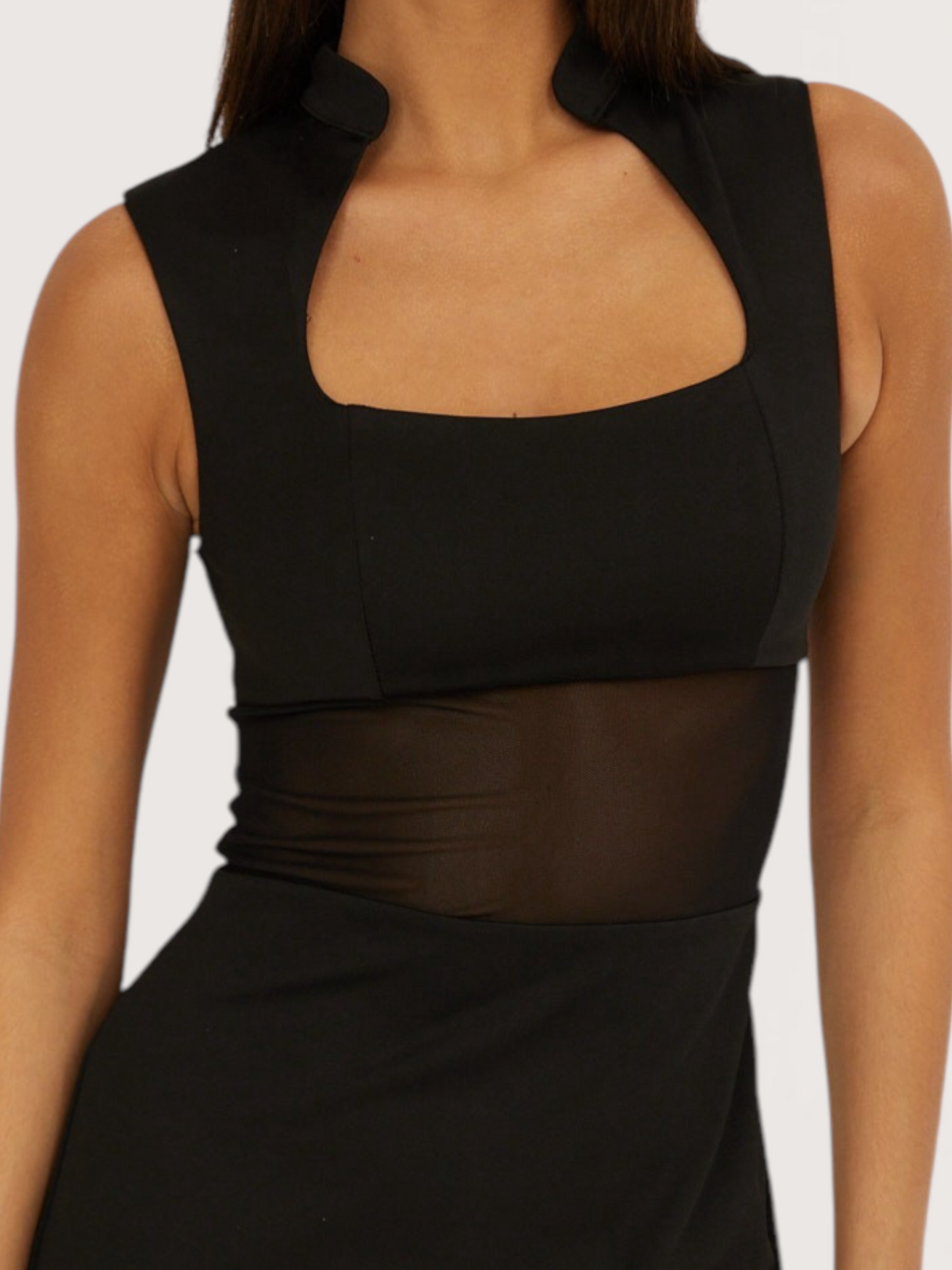 Square Neck Mesh Dress