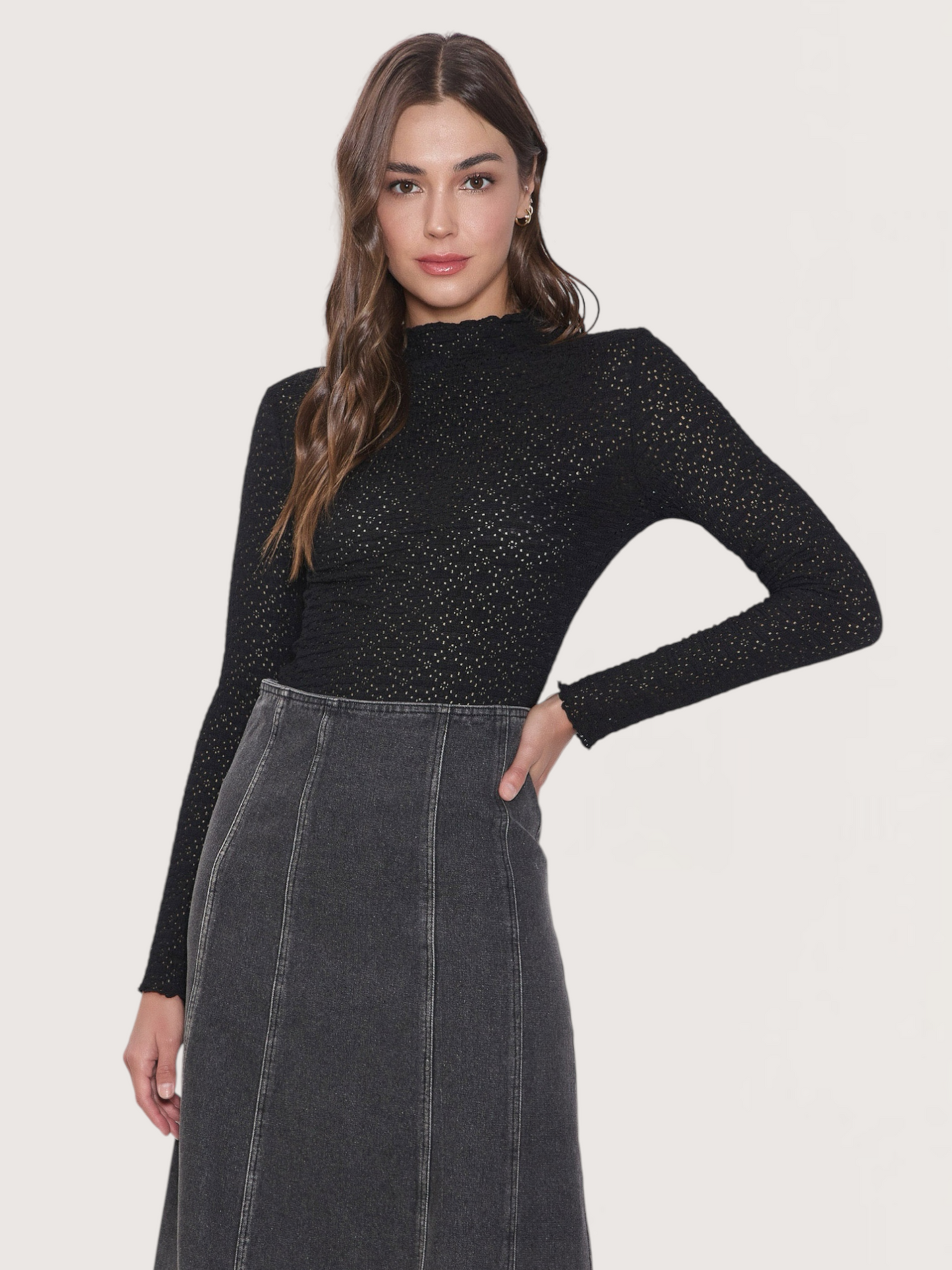 Lace Mock Neck Top