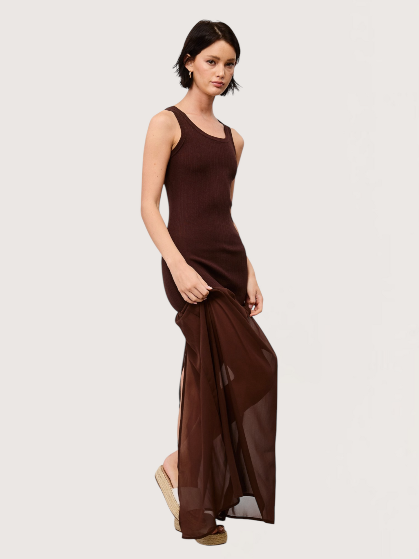 Chiffon Hem Maxi Dress