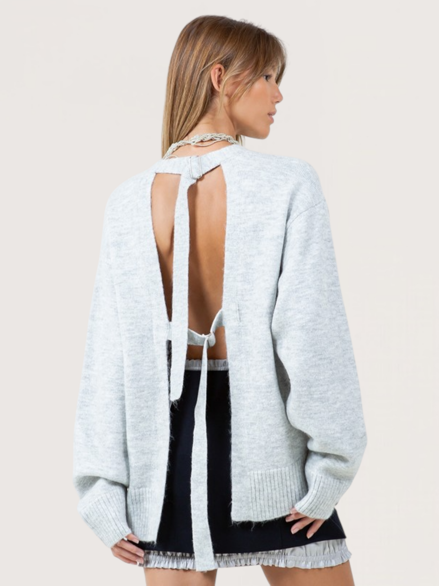 Open Back Knit Sweater