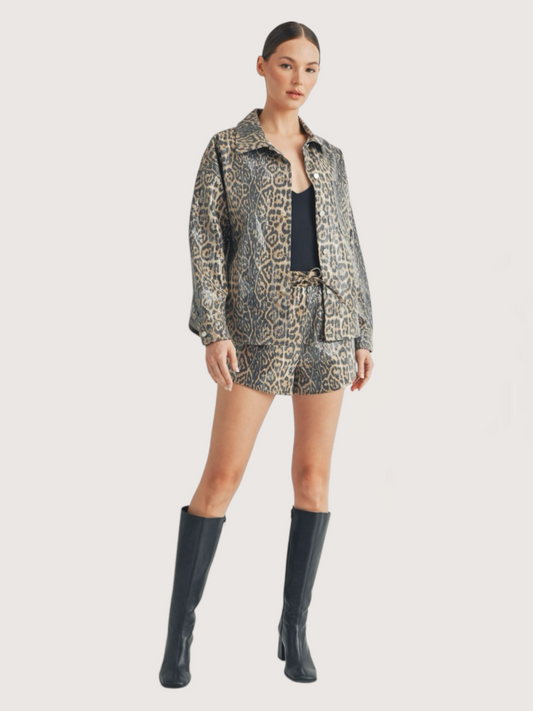 Leopard Sequin Shacket