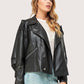 Oversized Cropped Leather Trench